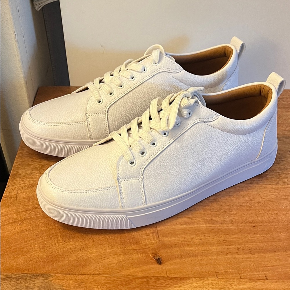 Faranzi Men’s white lace-up sneakers